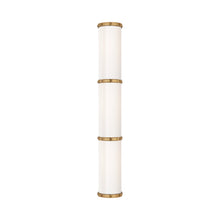 Load image into Gallery viewer, Bleeker LED Bath Wall Light in Natural Brass (34.5-Inch).
