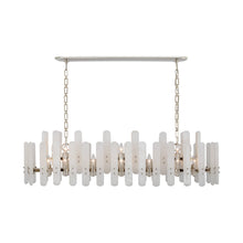 Load image into Gallery viewer, Bonnington Linear Chandelier in Polished Nickel/Alabaster.