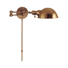 Load image into Gallery viewer, Boston Sing Arm SLG Wall Light in Hand-Rubbed Antique Brass.