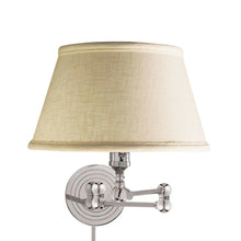Load image into Gallery viewer, Boston Swing Arm Linen Shade Wall Light in Detail.