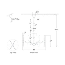 Load image into Gallery viewer, Brenta LED Chandelier - line drawing.