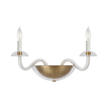 Load image into Gallery viewer, Brigitte Wall Light in Clear Glass/Hand-Rubbed Antique Brass.