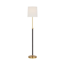 Load image into Gallery viewer, Bryant Floor Lamp in Hand-Rubbed Antique Brass/Chocolate Leather (Wrapped).