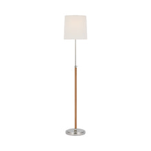Load image into Gallery viewer, Bryant Floor Lamp in Polished Nickel/Natural Leather (Wrapped).