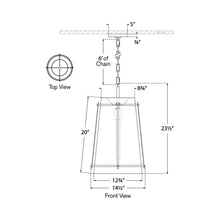 Load image into Gallery viewer, Callaway LED Pendant Light - line drawing.