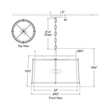 Load image into Gallery viewer, Callaway LED Pendant Light - line drawing.