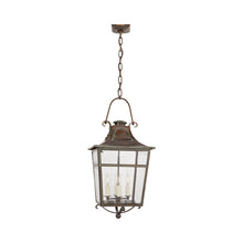 Load image into Gallery viewer, Carrington Outdoor Pendant Light in Weathered Verdigris.