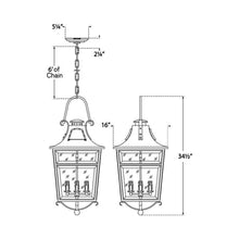 Load image into Gallery viewer, Carrington Outdoor Pendant Light - line drawing.