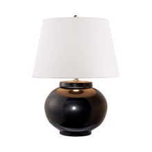 Load image into Gallery viewer, Carter Round Table Lamp in Black Porcelain.