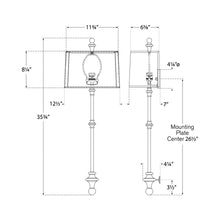 Load image into Gallery viewer, Cawdor Wall Light - line drawing.