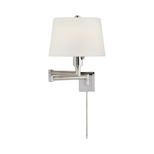Load image into Gallery viewer, Chunky Swing Arm Wall Light in Polished Nickel.