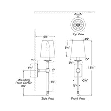 Load image into Gallery viewer, Classic Tail Wall Light - line drawing.