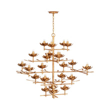 Load image into Gallery viewer, Clementine Chandelier in Antique Gold Leaf (5-Tier).