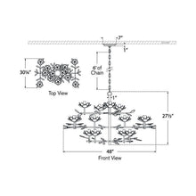 Load image into Gallery viewer, Clementine Chandelier - line drawing.