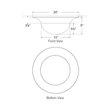 Load image into Gallery viewer, Cluny LED Flush Mount Ceiling Light - line drawing.