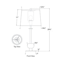 Load image into Gallery viewer, Comtesse Table Lamp - line drawing.