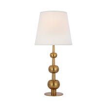 Load image into Gallery viewer, Comtesse Triple Table Lamp in Hand-Rubbed Antique Brass.