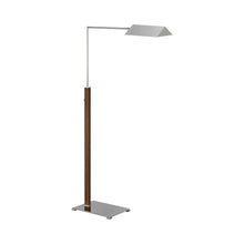 Load image into Gallery viewer, Copse Floor Lamp in Polished Nickel/Walnut.