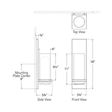 Load image into Gallery viewer, Cornado LED Bath Wall Light - line drawing.