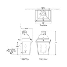 Load image into Gallery viewer, Coventry Outdoor Wall Light - line drawing.
