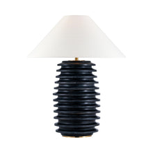 Load image into Gallery viewer, Crenelle Table Lamp in Ebonized Oak (Large).