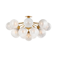 Load image into Gallery viewer, Cristol Semi Flush Mount Ceiling Light in Hand-Rubbed Antique Brass.