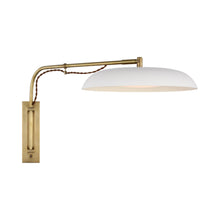 Load image into Gallery viewer, Cyrus LED Wall Light in Hand-Rubbed Antique Brass/White.
