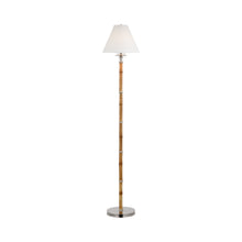Load image into Gallery viewer, Dalfern Floor Lamp in Waxed Bamboo/Polished Nickel (White Parchment).