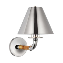 Load image into Gallery viewer, Dalfern Wall Light in Waxed Bamboo/Polished Nickel (Polished Nickel).