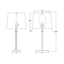 Load image into Gallery viewer, Dauphine Table Lamp - line drawing.
