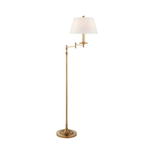 Load image into Gallery viewer, Dorchester Swing Arm Floor Lamp in Linen Shade.