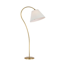 Load image into Gallery viewer, Dume Floor Lamp in Hand-Rubbed Antique Brass (Linen).