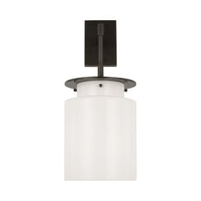 Load image into Gallery viewer, Elias Wall Light in Bronze (White Glass).