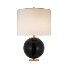 Load image into Gallery viewer, Elsie Table Lamp in Black/Cream Linen(Large).