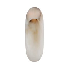 Load image into Gallery viewer, Esculpa LED Wall Light in Alabaster/Polished Nickel.