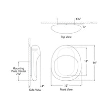 Load image into Gallery viewer, Esculpa Rounded LED Wall Light - line drawing.