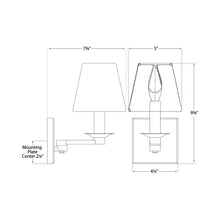 Load image into Gallery viewer, Evans Wall Light - line drawing.
