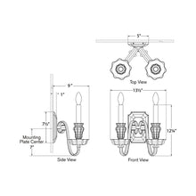 Load image into Gallery viewer, Falaise Wall Light - line drawing.