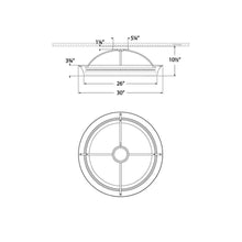 Load image into Gallery viewer, Garland LED Flush Mount Ceiling Light - line drawing.