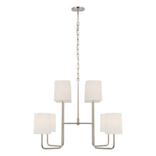 Load image into Gallery viewer, Go Lightly Chandelier in Polished Nickel/Linen(Extra Large).