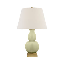 Load image into Gallery viewer, Gourd Table Lamp in Celadon Crackle.
