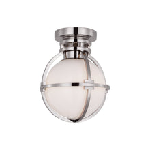Load image into Gallery viewer, Gracie Globe LED Flush Mount Ceiling Light in Polished Nickel/White(Small).