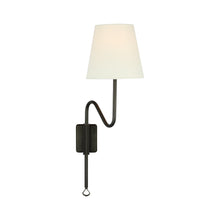 Load image into Gallery viewer, Griffin Articulating Wall Light in Bronze/Chocolate Leather.