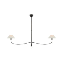 Load image into Gallery viewer, Griffin Linear Chandelier in Bronze/Chocolate Leather.