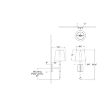 Load image into Gallery viewer, Griffin Wall Light - line drawing.