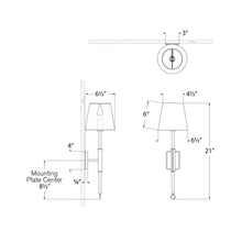 Load image into Gallery viewer, Griffin Wall Light - line drawing.