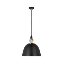 Load image into Gallery viewer, Gunner Pendant Light in Black/Polished Aluminum (15.75-Inch).