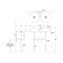 Load image into Gallery viewer, Hackney Tail Wall Light - line drawing.