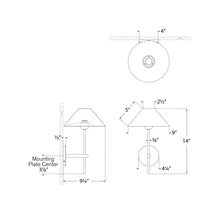 Load image into Gallery viewer, Hackney Wall Light - line drawing.