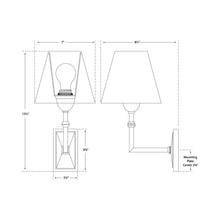 Load image into Gallery viewer, Jane Wall Light - line drawing.